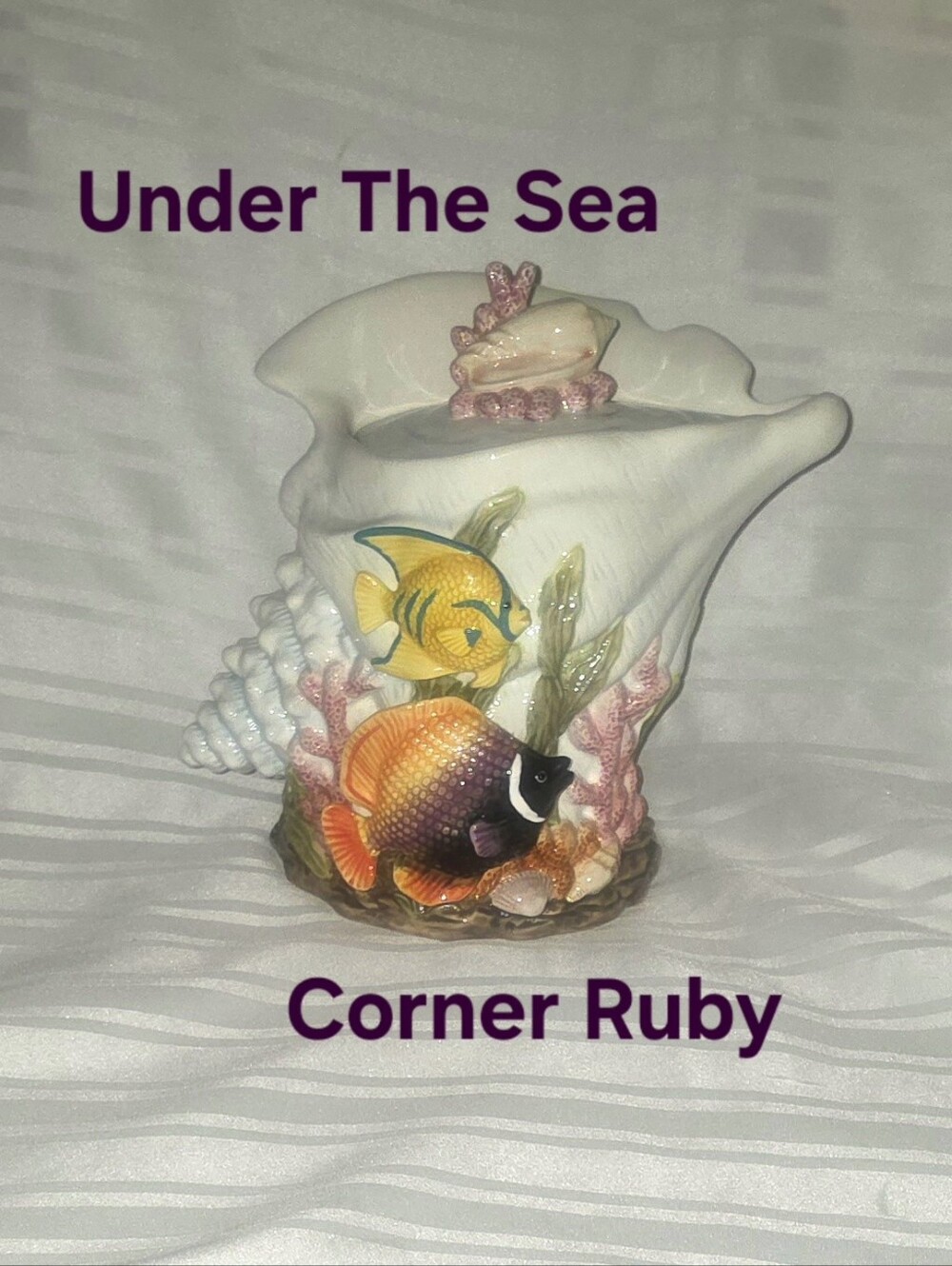 Corner Ruby Tropical Collection Handmade Ceramic Under the Sea Large Jar + Lid